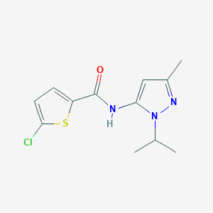 molecular formula C12H14ClN3OS B2746911 5-chloro-N-(1-isopropyl-3-methyl-1H-pyrazol-5-yl)thiophene-2-carboxamide CAS No. 1172018-28-8