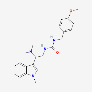 molecular formula C22H28N4O2 B2746912 1-(2-(dimethylamino)-2-(1-methyl-1H-indol-3-yl)ethyl)-3-(4-methoxybenzyl)urea CAS No. 1396768-71-0
