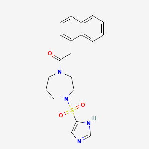 molecular formula C20H22N4O3S B2746914 1-(4-((1H-imidazol-4-yl)sulfonyl)-1,4-diazepan-1-yl)-2-(naphthalen-1-yl)ethanone CAS No. 1903496-41-2