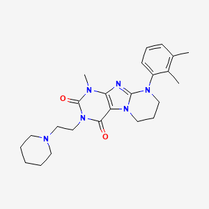 molecular formula C24H32N6O2 B2746916 9-(2,3-dimethylphenyl)-1-methyl-3-(2-(piperidin-1-yl)ethyl)-6,7,8,9-tetrahydropyrimido[2,1-f]purine-2,4(1H,3H)-dione CAS No. 923437-91-6
