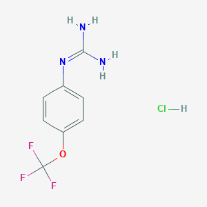molecular formula C8H9ClF3N3O B2746920 2-[4-(Trifluoromethoxy)phenyl]guanidine;hydrochloride CAS No. 1340588-46-6