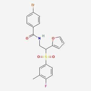 molecular formula C20H17BrFNO4S B2746922 4-bromo-N-[2-[(4-fluoro-3-methylphenyl)sulfonyl]-2-(2-furyl)ethyl]benzamide CAS No. 946366-98-9