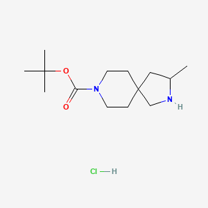molecular formula C14H27ClN2O2 B2746923 叔丁基-3-甲基-2,8-二氮杂双环[4.5]癸烷-8-羧酸酯 盐酸盐 CAS No. 1909314-09-5