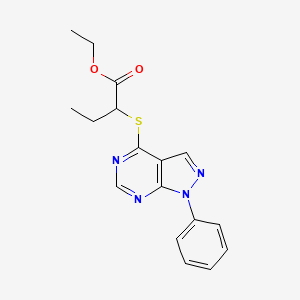 Ethyl 2-(1-phenylpyrazolo[3,4-d]pyrimidin-4-yl)sulfanylbutanoate