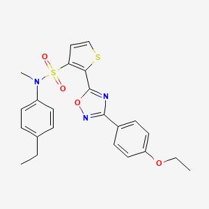 molecular formula C23H23N3O4S2 B2746930 2-[3-(4-ethoxyphenyl)-1,2,4-oxadiazol-5-yl]-N-(4-ethylphenyl)-N-methylthiophene-3-sulfonamide CAS No. 1105242-78-1