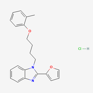 molecular formula C22H23ClN2O2 B2746933 2-(furan-2-yl)-1-(4-(o-tolyloxy)butyl)-1H-benzo[d]imidazole hydrochloride CAS No. 1215549-94-2