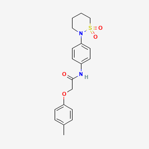 molecular formula C19H22N2O4S B2746944 N-[4-(1,1-dioxothiazinan-2-yl)phenyl]-2-(4-methylphenoxy)acetamide CAS No. 941940-45-0