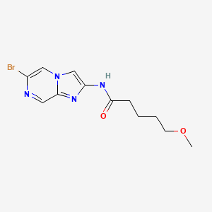 molecular formula C12H15BrN4O2 B2746949 N-{6-bromoimidazo[1,2-a]pyrazin-2-yl}-5-methoxypentanamide CAS No. 2094830-43-8