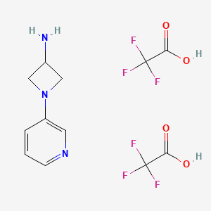 molecular formula C12H13F6N3O4 B2746951 1-(Pyridin-3-yl)azetidin-3-amine; bis(trifluoroacetic acid) CAS No. 2170724-24-8