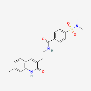 molecular formula C21H23N3O4S B2746952 4-(N,N-dimethylsulfamoyl)-N-(2-(7-methyl-2-oxo-1,2-dihydroquinolin-3-yl)ethyl)benzamide CAS No. 851405-24-8