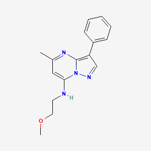 molecular formula C16H18N4O B2746973 N-(2-methoxyethyl)-5-methyl-3-phenylpyrazolo[1,5-a]pyrimidin-7-amine CAS No. 850736-46-8