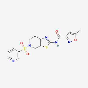 molecular formula C16H15N5O4S2 B2746985 5-methyl-N-(5-(pyridin-3-ylsulfonyl)-4,5,6,7-tetrahydrothiazolo[5,4-c]pyridin-2-yl)isoxazole-3-carboxamide CAS No. 1396793-07-9