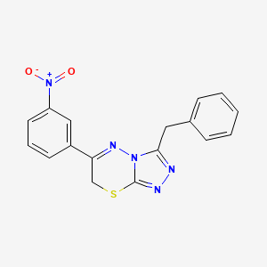 molecular formula C17H13N5O2S B2746988 3-苄基-6-(3-硝基苯基)-7H-[1,2,4]三唑并[3,4-b][1,3,4]噻二嗪 CAS No. 324039-80-7