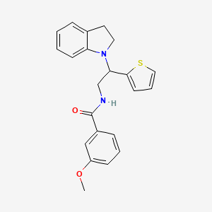 molecular formula C22H22N2O2S B2746995 N-(2-(indolin-1-yl)-2-(thiophen-2-yl)ethyl)-3-methoxybenzamide CAS No. 898459-17-1