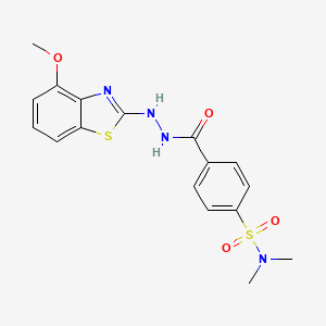 molecular formula C17H18N4O4S2 B2746998 4-(2-(4-methoxybenzo[d]thiazol-2-yl)hydrazinecarbonyl)-N,N-dimethylbenzenesulfonamide CAS No. 851978-30-8