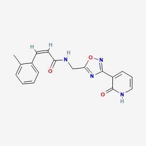molecular formula C18H16N4O3 B2746999 (Z)-N-((3-(2-oxo-1,2-dihydropyridin-3-yl)-1,2,4-oxadiazol-5-yl)methyl)-3-(o-tolyl)acrylamide CAS No. 2035008-13-8