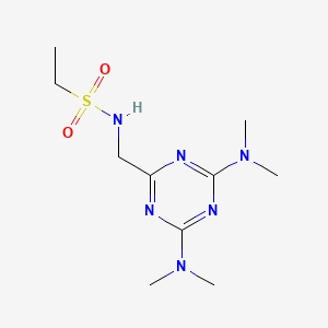 molecular formula C10H20N6O2S B2747000 N-((4,6-二(二甲基氨基)-1,3,5-三嗪-2-基)甲基)乙烷磺酰胺 CAS No. 2034426-33-8