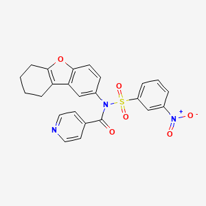 N-(3-nitrophenyl)sulfonyl-N-(6,7,8,9-tetrahydrodibenzofuran-2-yl)pyridine-4-carboxamide