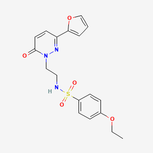 molecular formula C18H19N3O5S B2747003 4-ethoxy-N-(2-(3-(furan-2-yl)-6-oxopyridazin-1(6H)-yl)ethyl)benzenesulfonamide CAS No. 946344-20-3