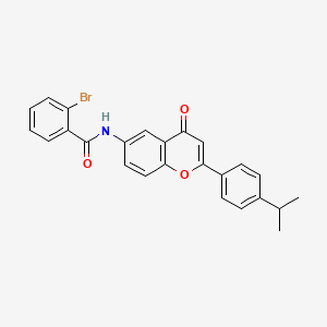 molecular formula C25H20BrNO3 B2747007 2-溴-N-(2-(4-异丙基苯基)-4-氧代-4H-香豆素-6-基)苯甲酰胺 CAS No. 923216-99-3