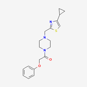 molecular formula C19H23N3O2S B2747016 1-(4-((4-Cyclopropylthiazol-2-yl)methyl)piperazin-1-yl)-2-phenoxyethanone CAS No. 1172804-42-0