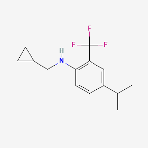 molecular formula C14H18F3N B2747024 N-(Cyclopropylmethyl)-4-propan-2-yl-2-(trifluoromethyl)aniline CAS No. 1397194-02-3