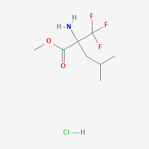 molecular formula C8H15ClF3NO2 B2747027 Methyl 2-amino-4-methyl-2-(trifluoromethyl)pentanoate;hydrochloride CAS No. 2309475-55-4
