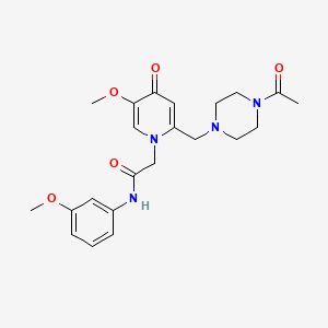 molecular formula C22H28N4O5 B2747030 2-(2-((4-acetylpiperazin-1-yl)methyl)-5-methoxy-4-oxopyridin-1(4H)-yl)-N-(3-methoxyphenyl)acetamide CAS No. 921495-30-9