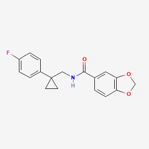 molecular formula C18H16FNO3 B2747032 N-((1-(4-氟苯基)环丙基)甲基)苯并[d][1,3]二噁烷-5-羧酰胺 CAS No. 1049435-56-4