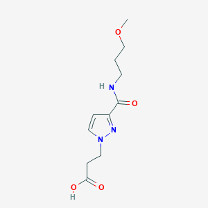 molecular formula C11H17N3O4 B2747043 3-{3-[(3-methoxypropyl)carbamoyl]-1H-pyrazol-1-yl}propanoic acid CAS No. 1006472-36-1