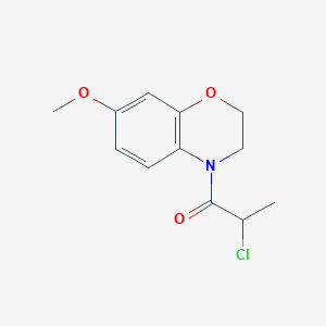 molecular formula C12H14ClNO3 B2747049 2-Chloro-1-(7-methoxy-2,3-dihydro-1,4-benzoxazin-4-yl)propan-1-one CAS No. 2411269-32-2