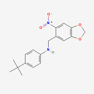 molecular formula C18H20N2O4 B2747056 4-(叔丁基)-N-[(6-硝基-1,3-苯并二噁烷-5-基)甲基]苯胺 CAS No. 306730-49-4