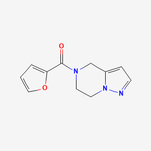 molecular formula C11H11N3O2 B2747060 (6,7-dihydropyrazolo[1,5-a]pyrazin-5(4H)-yl)(furan-2-yl)methanone CAS No. 2034400-37-6
