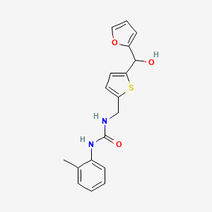 molecular formula C18H18N2O3S B2747065 1-((5-(Furan-2-yl(hydroxy)methyl)thiophen-2-yl)methyl)-3-(o-tolyl)urea CAS No. 1787916-79-3