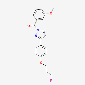 molecular formula C20H19FN2O3 B2747067 {3-[4-(3-氟丙氧基)苯基]-1H-吡唑-1-基}(3-甲氧苯基)甲酮 CAS No. 477711-11-8