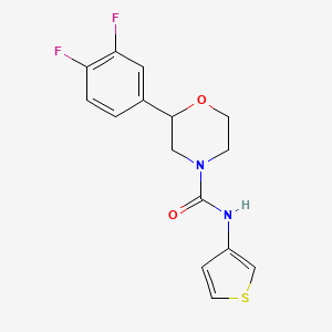 molecular formula C15H14F2N2O2S B2747068 2-(3,4-difluorophenyl)-N-(thiophen-3-yl)morpholine-4-carboxamide CAS No. 1803601-37-7