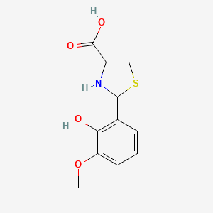 molecular formula C11H13NO4S B2747069 2-(2-Hydroxy-3-methoxyphenyl)-1,3-thiazolidine-4-carboxylic acid CAS No. 72678-93-4