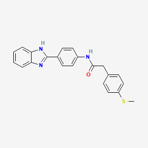 molecular formula C22H19N3OS B2747078 N-(4-(1H-benzo[d]imidazol-2-yl)phenyl)-2-(4-(methylthio)phenyl)acetamide CAS No. 942007-69-4