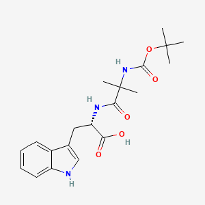 molecular formula C20H27N3O5 B2747086 (R)-Methyl 2-(2-((tert-butoxycarbonyl)amino)-2-methylpropanamido)-3-(1H-indol-3-YL)propanoate CAS No. 210481-85-9