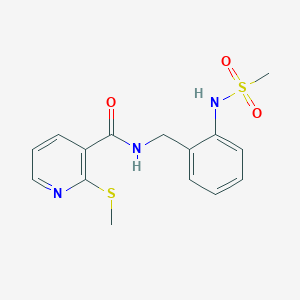 molecular formula C15H17N3O3S2 B2747089 N-[(2-methanesulfonamidophenyl)methyl]-2-(methylsulfanyl)pyridine-3-carboxamide CAS No. 1211410-25-1