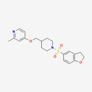 molecular formula C20H24N2O4S B2747090 4-[[1-(2,3-Dihydro-1-benzofuran-5-ylsulfonyl)piperidin-4-yl]methoxy]-2-methylpyridine CAS No. 2379953-00-9