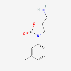 molecular formula C11H14N2O2 B2747099 5-(Aminomethyl)-3-(3-methylphenyl)-1,3-oxazolidin-2-one CAS No. 1082524-51-3