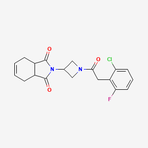molecular formula C19H18ClFN2O3 B2747103 2-(1-(2-(2-chloro-6-fluorophenyl)acetyl)azetidin-3-yl)-3a,4,7,7a-tetrahydro-1H-isoindole-1,3(2H)-dione CAS No. 2034270-11-4