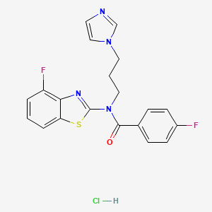 N-(3-(1H-imidazol-1-yl)propyl)-4-fluoro-N-(4-fluorobenzo[d]thiazol-2-yl)benzamide hydrochloride
