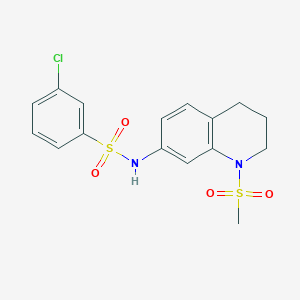 molecular formula C16H17ClN2O4S2 B2747122 3-氯-N-(1-甲基磺酰-3,4-二氢-2H-喹啉-7-基)苯磺酰胺 CAS No. 946226-43-3