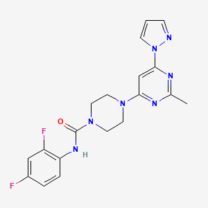 molecular formula C19H19F2N7O B2747137 N-(2,4-difluorophenyl)-4-(2-methyl-6-(1H-pyrazol-1-yl)pyrimidin-4-yl)piperazine-1-carboxamide CAS No. 1171835-94-1