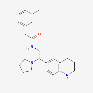 molecular formula C25H33N3O B2747140 N-(2-(1-methyl-1,2,3,4-tetrahydroquinolin-6-yl)-2-(pyrrolidin-1-yl)ethyl)-2-(m-tolyl)acetamide CAS No. 922033-85-0
