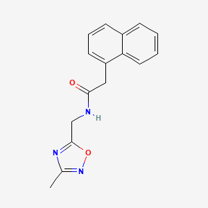 molecular formula C16H15N3O2 B2747162 N-((3-methyl-1,2,4-oxadiazol-5-yl)methyl)-2-(naphthalen-1-yl)acetamide CAS No. 1235063-81-6