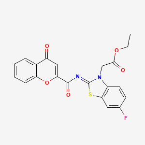 molecular formula C21H15FN2O5S B2747170 (Z)-ethyl 2-(6-fluoro-2-((4-oxo-4H-chromene-2-carbonyl)imino)benzo[d]thiazol-3(2H)-yl)acetate CAS No. 865247-18-3