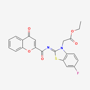 (Z)-ethyl 2-(6-fluoro-2-((4-oxo-4H-chromene-2-carbonyl)imino)benzo[d]thiazol-3(2H)-yl)acetate